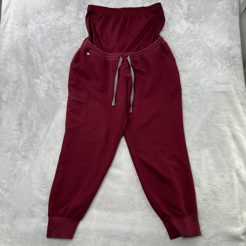 FIGS Maternity Scrub Set L/XL Burgundy Women Medical Jogger Uniform Set - Picture 10 of 16